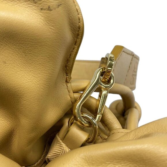 Auth LOEWE Flamenco Clutch Puffer - Light Brown Nappa Leather Clutch Bag